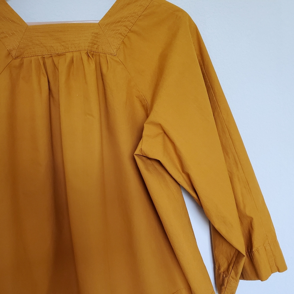 Madewell Square-Neck Wide Sleeves Top in Mustard - Picture 10 of 12